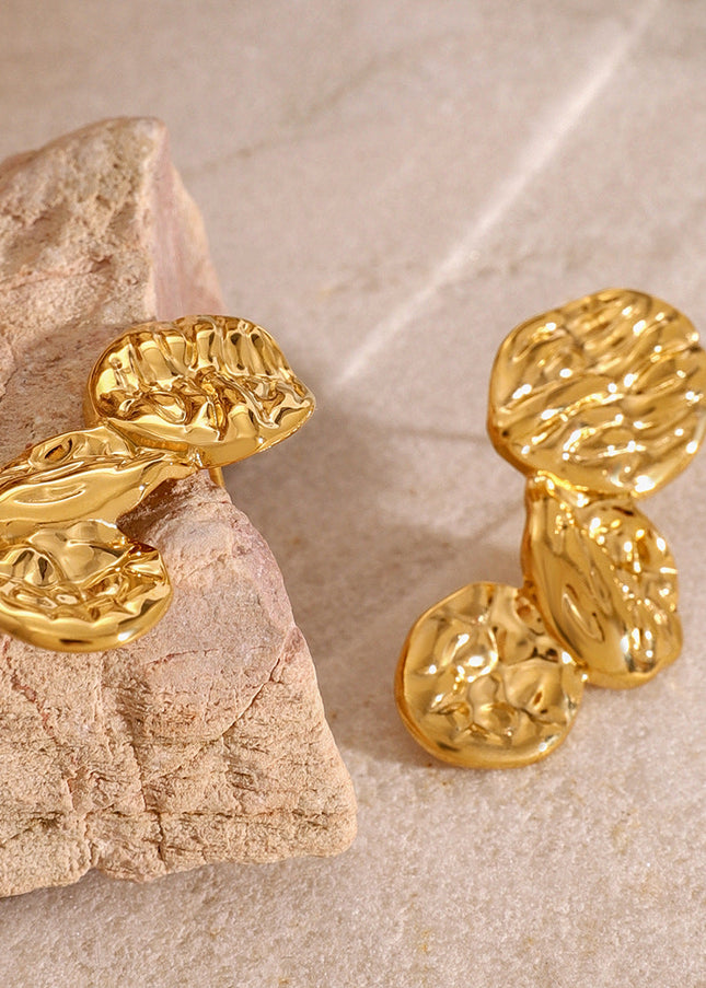 Jieding cross-border jewelry, 18k gold stainless steel, exaggerated earrings, high-quality earrings, titanium steel, high color retention earrings, Europe and America