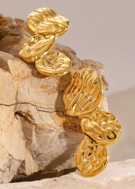 Jieding cross-border jewelry, 18k gold stainless steel, exaggerated earrings, high-quality earrings, titanium steel, high color retention earrings, Europe and America