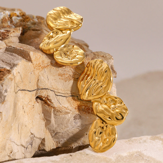 Jieding cross-border jewelry, 18k gold stainless steel, exaggerated earrings, high-quality earrings, titanium steel, high color retention earrings, Europe and America