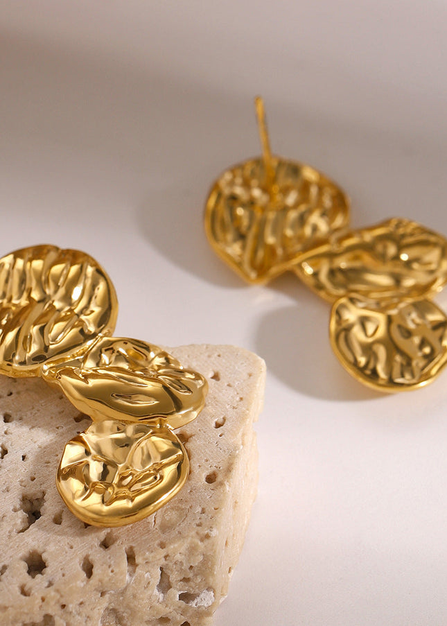 Jieding cross-border jewelry, 18k gold stainless steel, exaggerated earrings, high-quality earrings, titanium steel, high color retention earrings, Europe and America