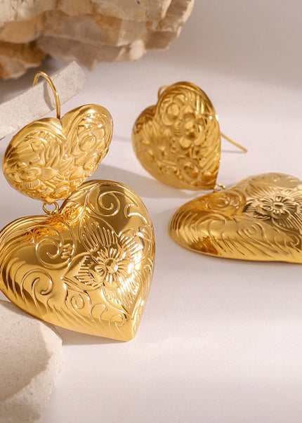 Jieding European and American stainless steel love earrings, high-end exaggerated earrings, titanium steel earrings, cross-border earrings women