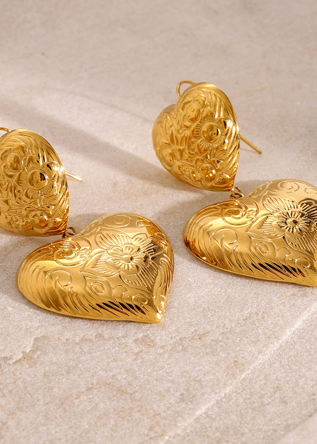 Jieding European and American stainless steel love earrings, high-end exaggerated earrings, titanium steel earrings, cross-border earrings women