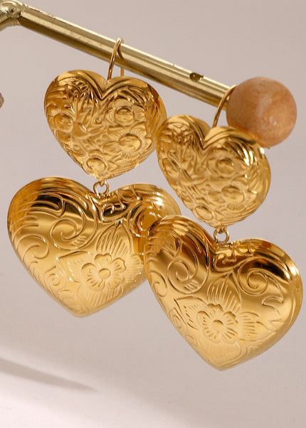 Jieding European and American stainless steel love earrings, high-end exaggerated earrings, titanium steel earrings, cross-border earrings women