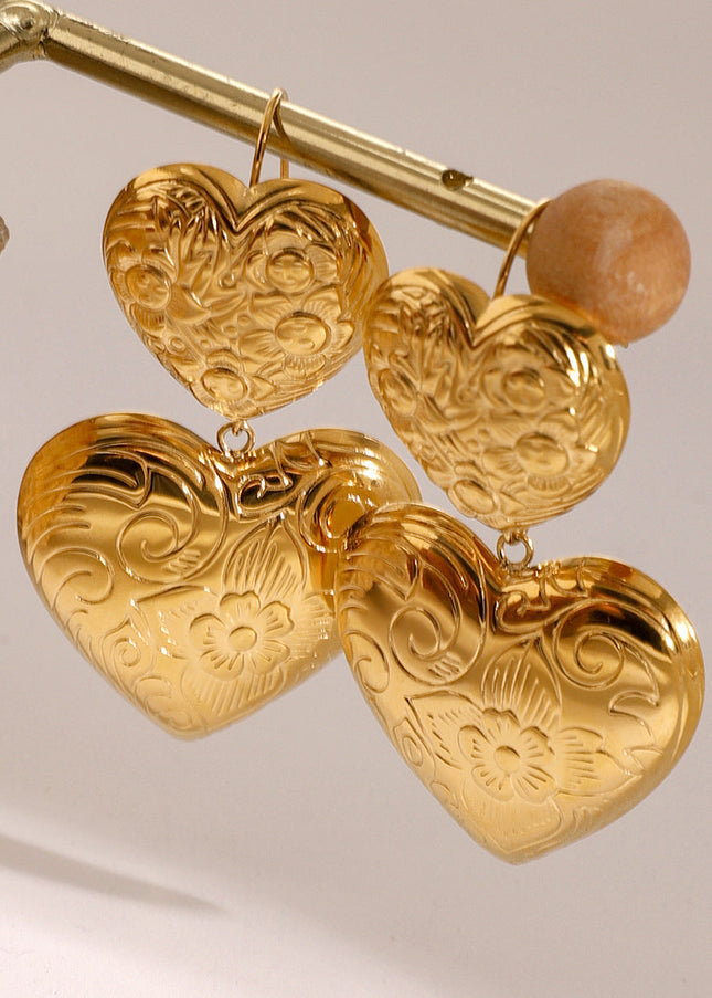 Jieding European and American stainless steel love earrings, high-end exaggerated earrings, titanium steel earrings, cross-border earrings women