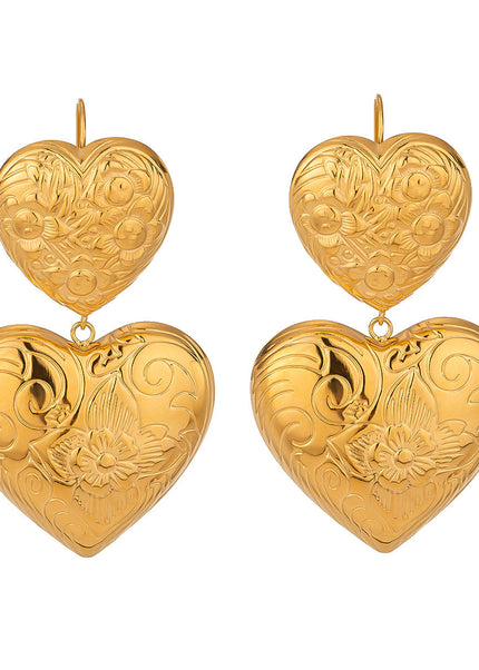 Jieding European and American stainless steel love earrings, high-end exaggerated earrings, titanium steel earrings, cross-border earrings women