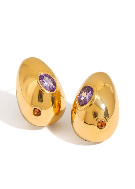 Jieding Europe and America titanium steel zircon stud earrings light luxury high-end earrings earrings stainless steel jewelry cross-border earrings