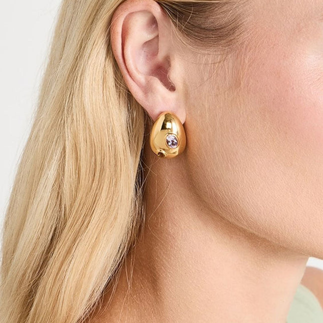 Jieding Europe and America titanium steel zircon stud earrings light luxury high-end earrings earrings stainless steel jewelry cross-border earrings