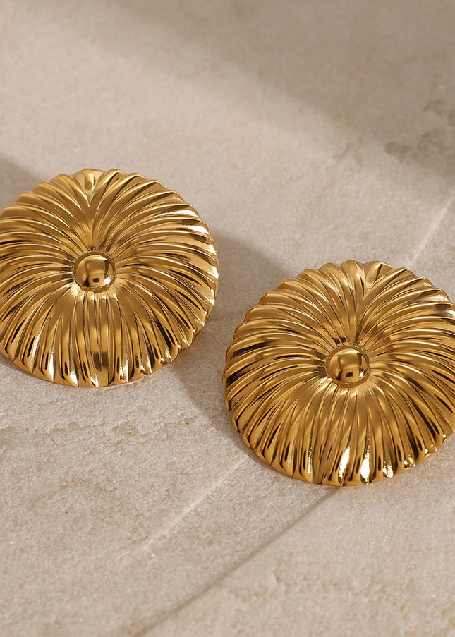 Jieding Europe and America 18k gold stainless steel exaggerated earrings high-end sense ins stud earrings flower earrings titanium steel jewelry cross-border