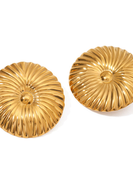 Jieding Europe and America 18k gold stainless steel exaggerated earrings high-end sense ins stud earrings flower earrings titanium steel jewelry cross-border