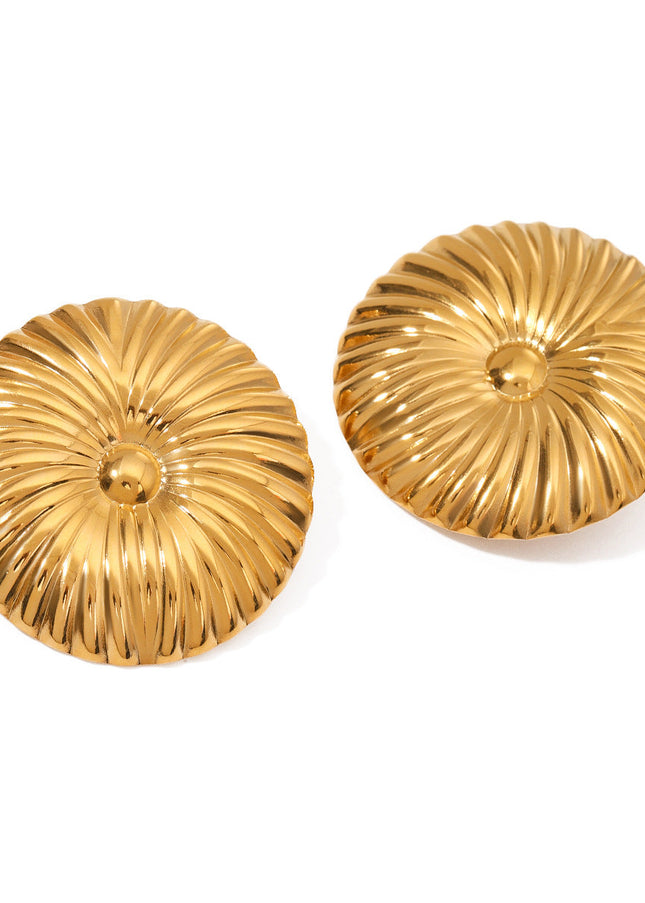 Jieding Europe and America 18k gold stainless steel exaggerated earrings high-end sense ins stud earrings flower earrings titanium steel jewelry cross-border