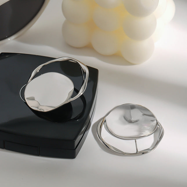 Jieding European and American stainless steel earrings, women's earrings, niche high-end earrings, titanium steel jewelry, cross-border earrings