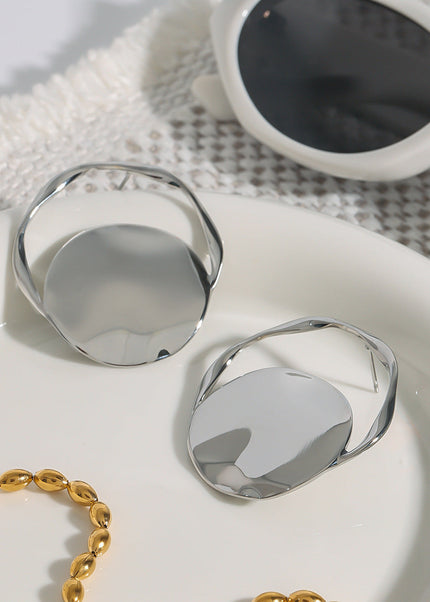 Jieding European and American stainless steel earrings, women's earrings, niche high-end earrings, titanium steel jewelry, cross-border earrings