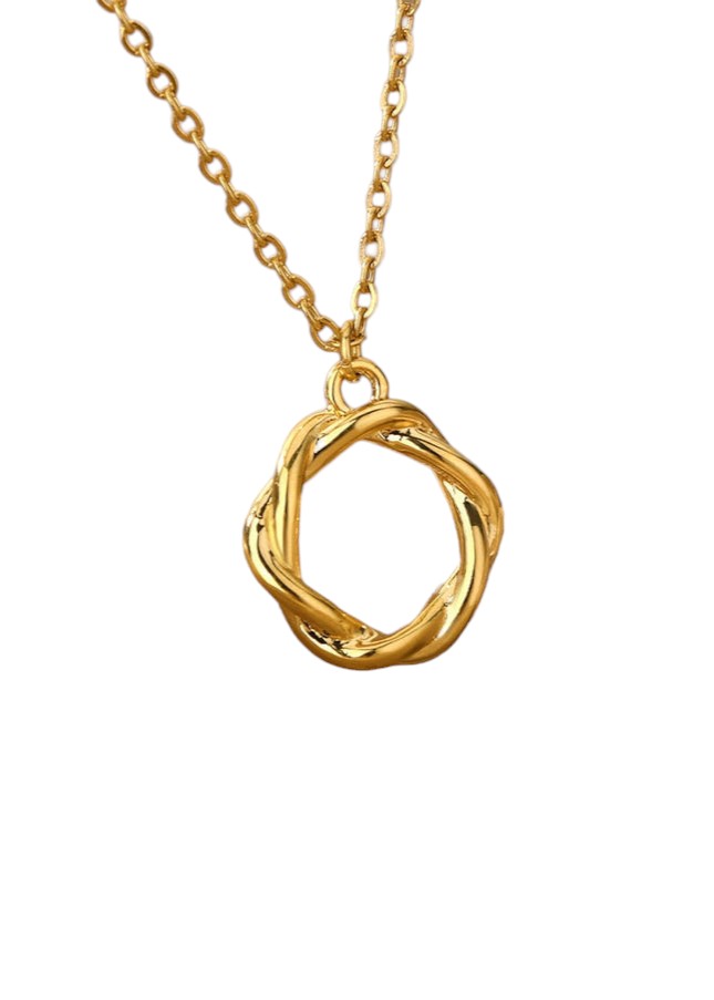 Golden Pendant Necklace | Gold Spiral Ring Chain