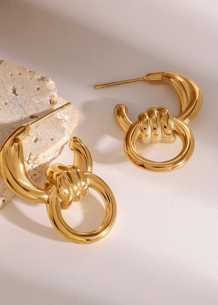 Jieding stainless steel hollow earrings, light luxury, luxury, high-end sense of simplicity, alloy stud earrings, niche fashion temperament, ear jewelry women