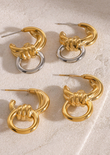 Jieding stainless steel hollow earrings, light luxury, luxury, high-end sense of simplicity, alloy stud earrings, niche fashion temperament, ear jewelry women