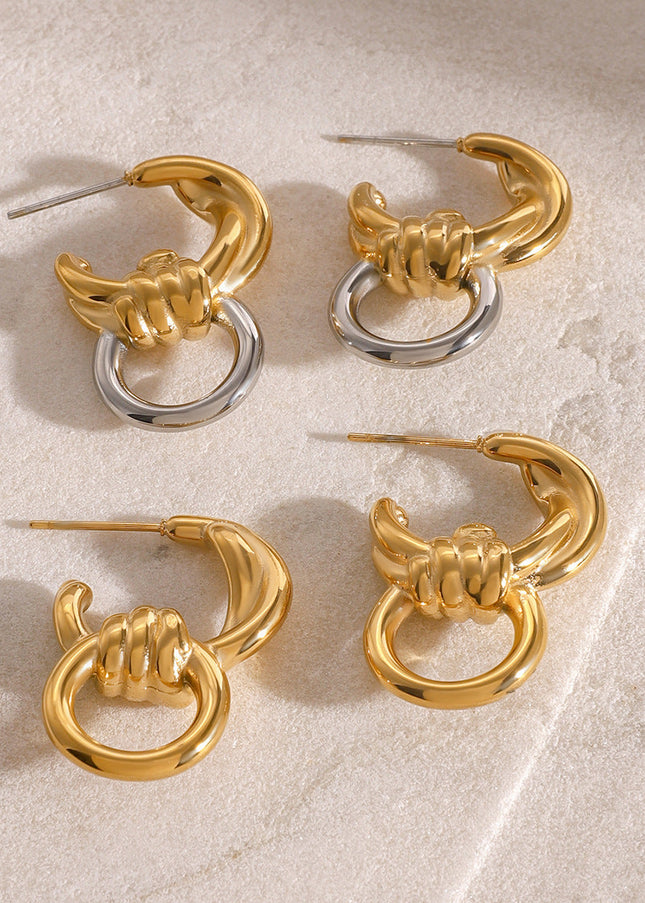 Jieding stainless steel hollow earrings, light luxury, luxury, high-end sense of simplicity, alloy stud earrings, niche fashion temperament, ear jewelry women