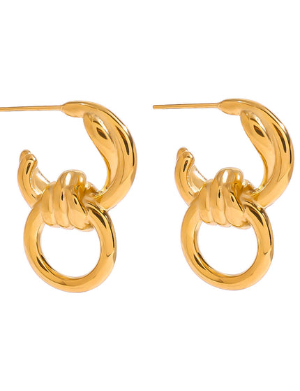 Jieding stainless steel hollow earrings, light luxury, luxury, high-end sense of simplicity, alloy stud earrings, niche fashion temperament, ear jewelry women