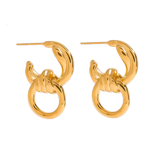 Jieding stainless steel hollow earrings, light luxury, luxury, high-end sense of simplicity, alloy stud earrings, niche fashion temperament, ear jewelry women