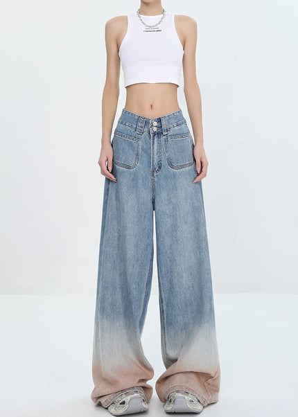 Gradient Loose Fit Straight-Leg Jeans by KEN STUDIO - Women’s Jeans
