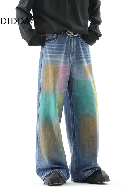 Gradient Loose Fit Wide Leg Jeans for Men - Men’s Jeans