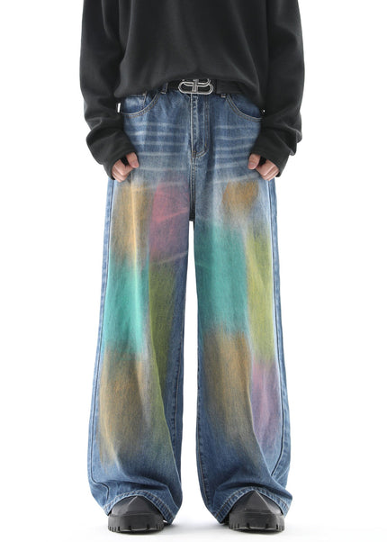 Gradient Loose Fit Wide Leg Jeans for Men - Men’s Jeans