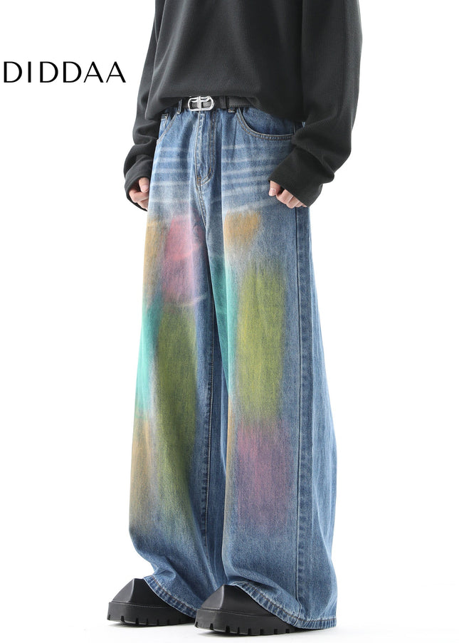 Gradient Loose Fit Wide Leg Jeans for Men - Men’s Jeans