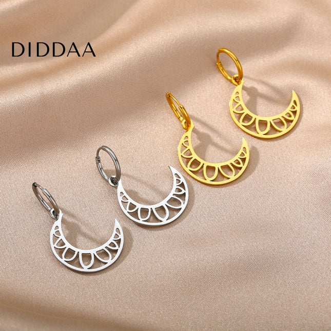 Grandeur Earrings | Gold Half Moon Hoop Earrings - Silver - Earrings