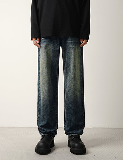 Graphite Vintage Distressed Wide Leg Jeans - 28 / Dark Blue - Men’s Jeans