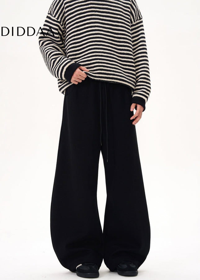 Gray Elasticated Waist Fleece Sweatpants Unisex Casual Pants - Unisex Sweatpants