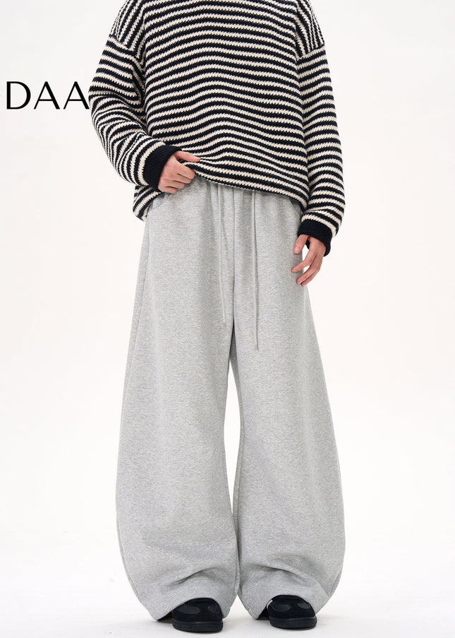 Gray Elasticated Waist Fleece Sweatpants Unisex Casual Pants - S / Grey - Unisex Sweatpants