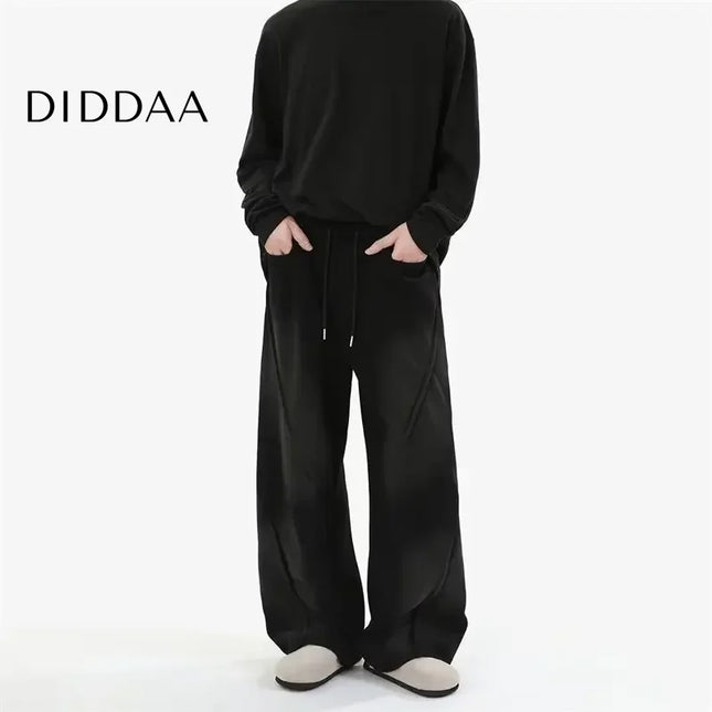 Gray Fleece Lined Loose Fit Casual Pants for Men - Unisex Sweatpants