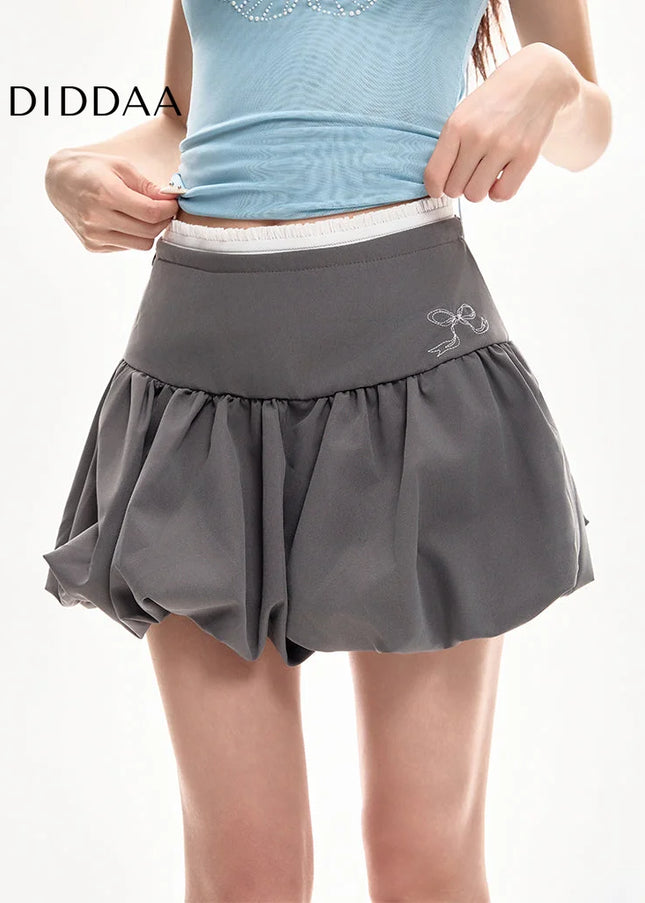 Gray High Waist A-Line Chiffon Skirt Women’s Summer Tutu - Skirts