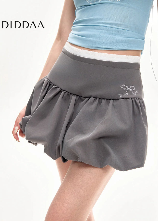 Gray High Waist A-Line Chiffon Skirt Women’s Summer Tutu - Skirts