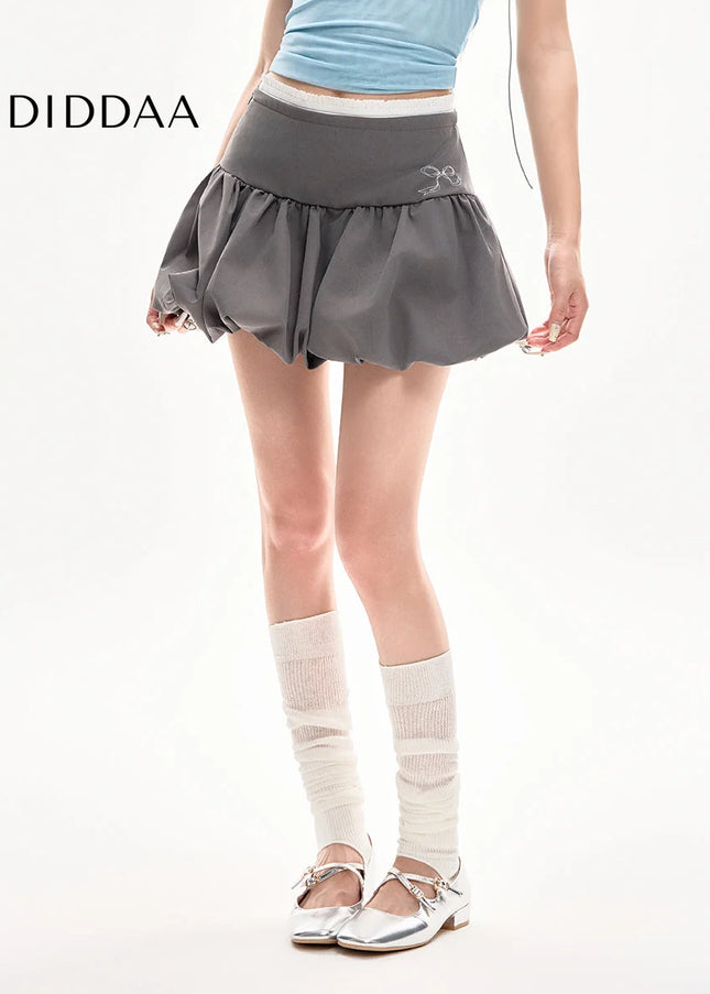 Gray High Waist A-Line Chiffon Skirt Women’s Summer Tutu - Skirts