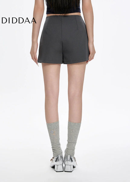 Gray High Waist A-Line Skirt for Summer Fashion - Skirts