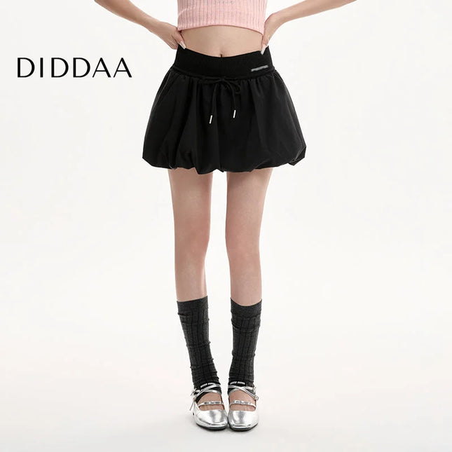 Gray High Waist Fluffy A-Line Summer Skirt for Women - S / Black - Skirts