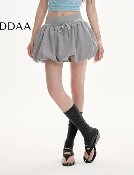 Gray High Waist Fluffy A-Line Summer Skirt for Women - S / Grey - Skirts