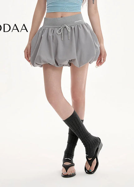 Gray High Waist Fluffy A-Line Summer Skirt for Women - S / Grey - Skirts