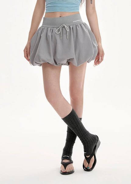 Gray High Waist Fluffy A-Line Summer Skirt for Women - Skirts