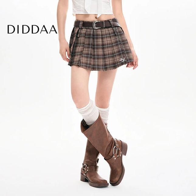 Brown High Waist Pleated A-Line Skirt Women’s Summer 2024 - S / Brown - Skirts