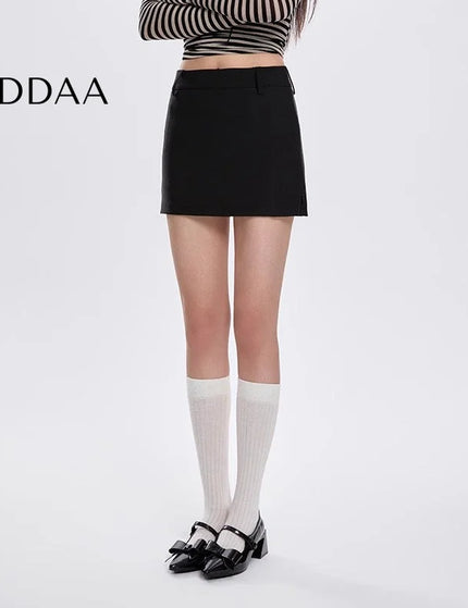 Gray High-Waisted A-Line Skirt for Cool Girls - S / Black - Skirts