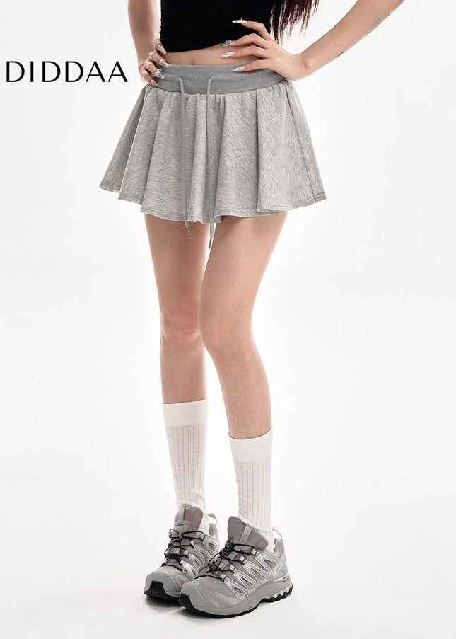 Gray High-Waisted Slim A-Line Skirt for Women Summer 2025 - Skirts