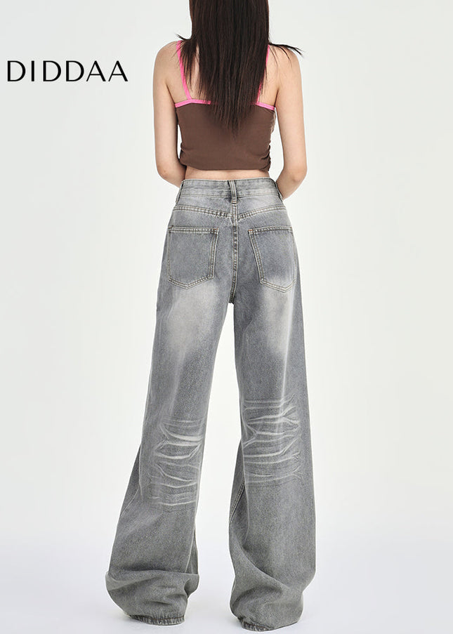 Gray High-Waisted Wide-Leg Jeans for Women 2025 - Women’s Jeans