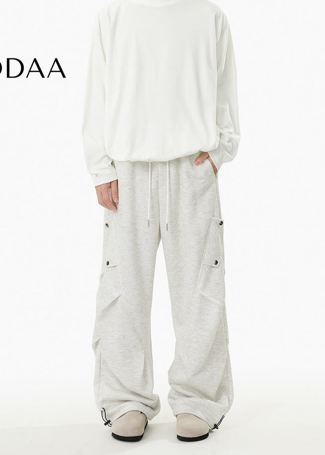 Gray Loose Fit Casual Sweatpants for Men and Women - S / White - Unisex Sweatpants