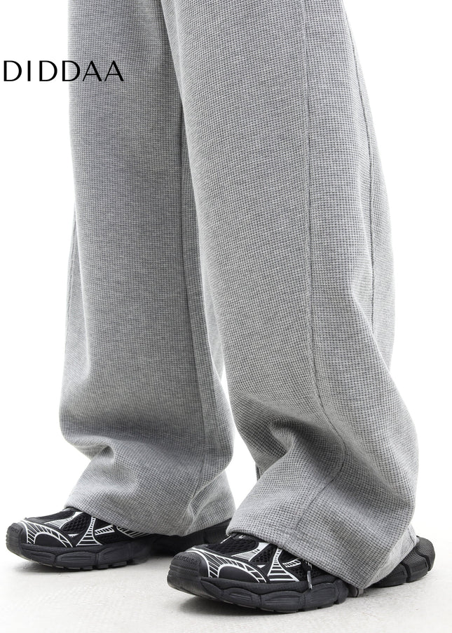 Gray Loose Fit Casual Wide-Leg Trousers for All - Unisex Sweatpants