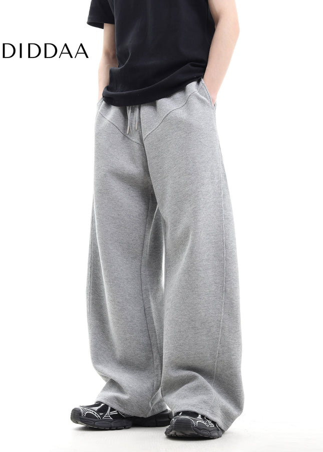 Gray Loose Fit Casual Wide-Leg Trousers for All - Unisex Sweatpants