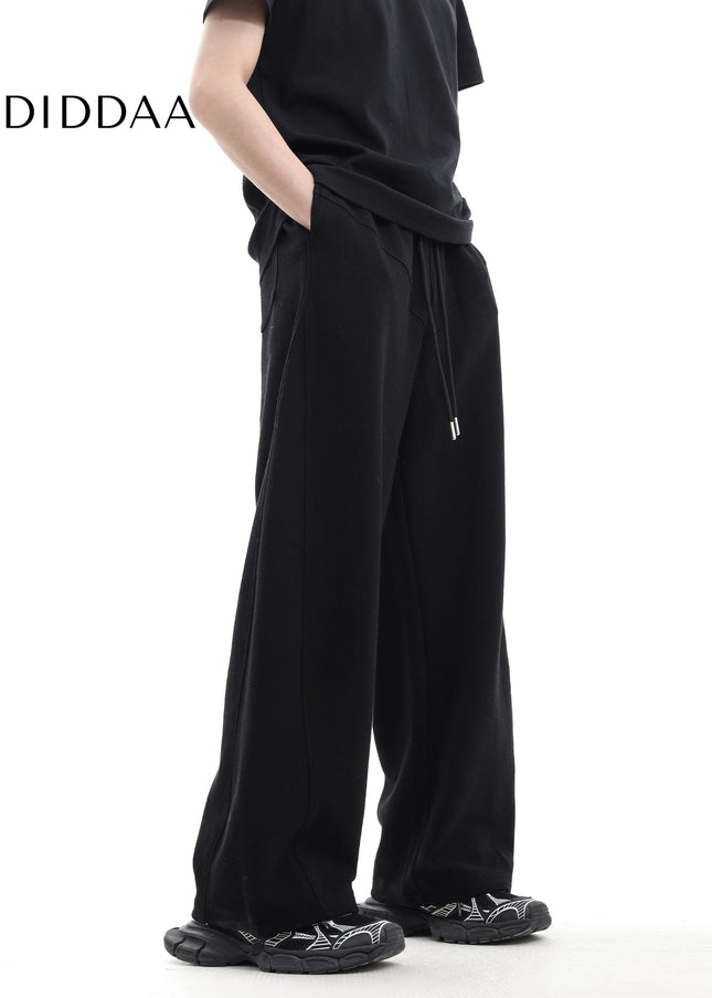 Gray Loose Fit Casual Wide-Leg Trousers for All - Unisex Sweatpants