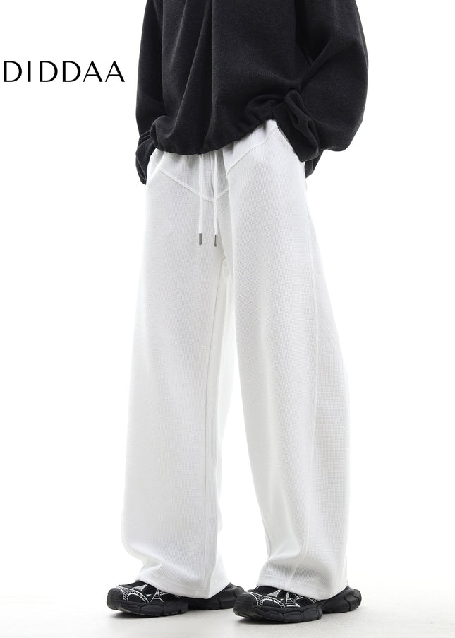 Gray Loose Fit Casual Wide-Leg Trousers for All - Unisex Sweatpants