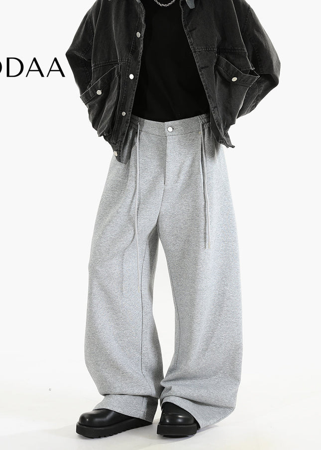 Gray Loose Fit Cotton Sweatpants for Men and Women - M / Light Grey - Unisex Sweatpants