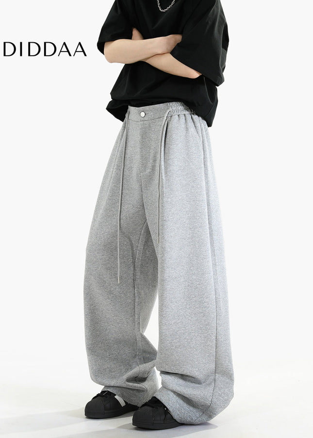 Gray Loose Fit Cotton Sweatpants for Men and Women - Unisex Sweatpants